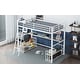 preview thumbnail 4 of 12, Twin Size Metal Loft Bed with Desk, Storage Shelves and Charging Station, Space-Saving Design for Kids and Teens, White