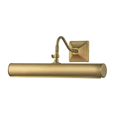 Leo 2 Light Large Picture Light in Aged Brass - 5.5"h x 14"w x 8"d
