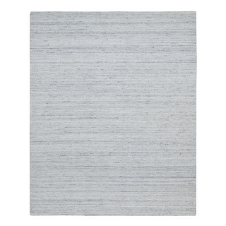 Shahbanu Rugs Ice Gray, Thick and Plush, Modern Striae Design, Tone on ...