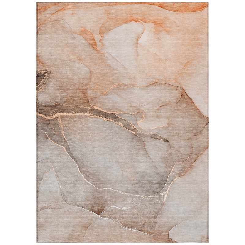 Machine Washable Indoor/ Outdoor Watercolor Chantille Rug