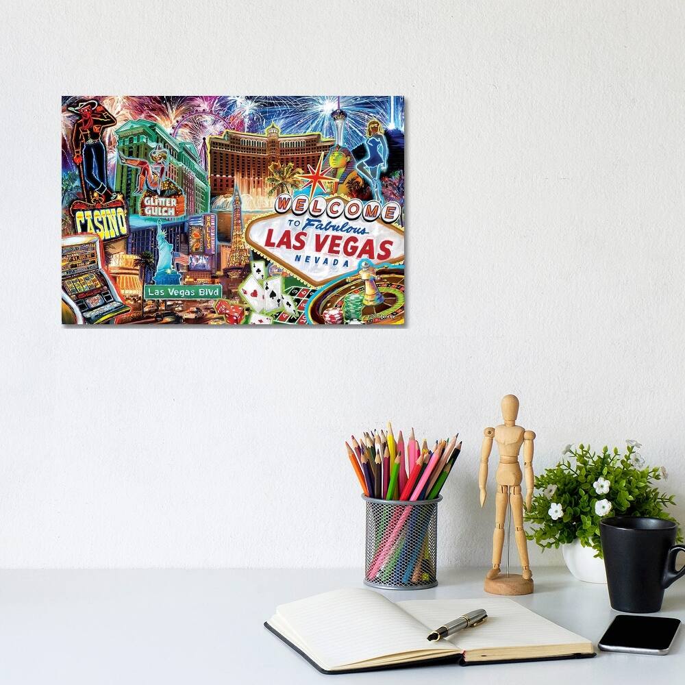 iCanvas "Las Vegas Pop Art" by P.D. Moreno Canvas Print