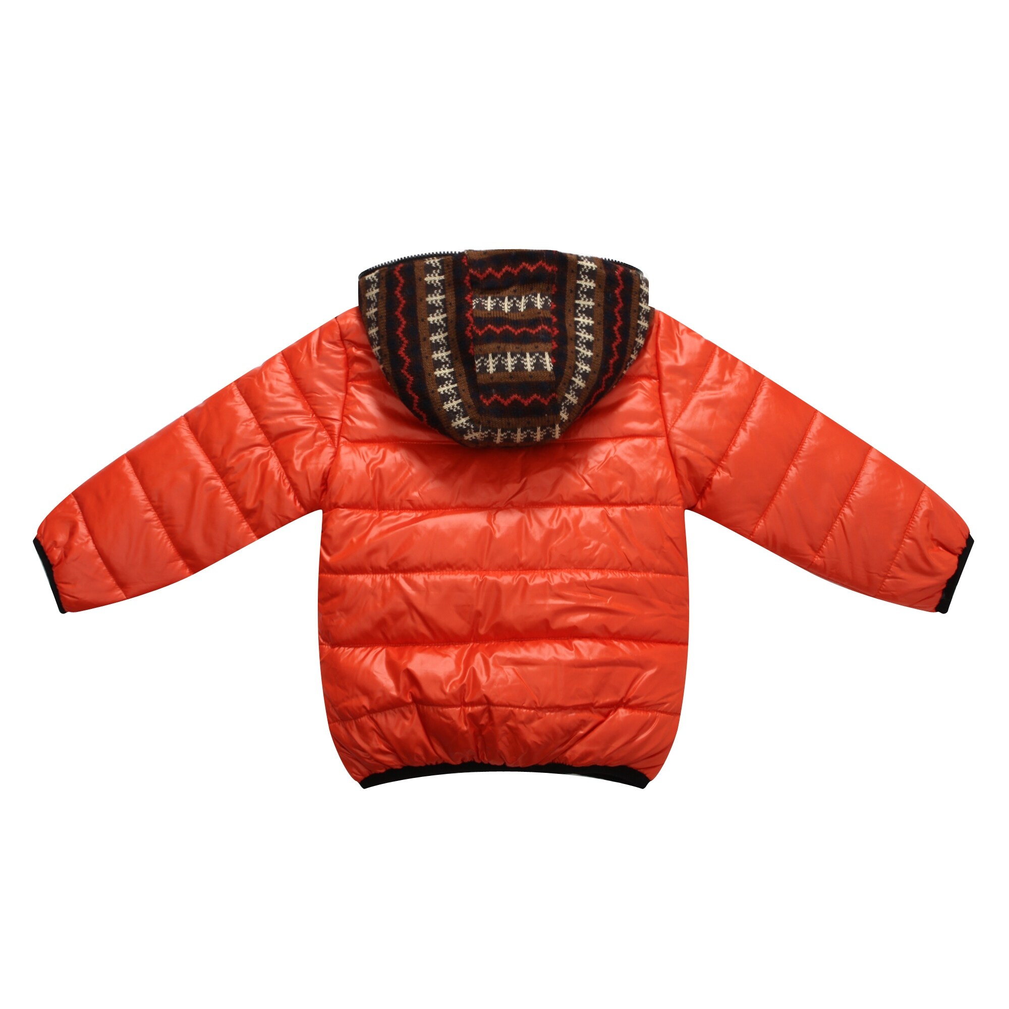 Shop Richie House Boys Padded Winter Jacket With Knit And Teddy Accents On Sale Overstock 24086930 Orange 3 4