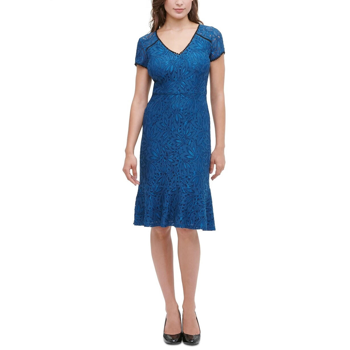 kensie Women's Lace Flounce Midi Dress Dark Green Size 10 - Bed Bath &  Beyond - 40561597