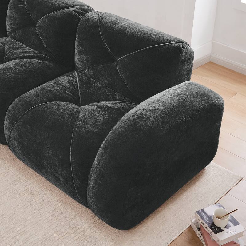 Sofa Couches With boneless Sofa,Soft Velvet Fabric,Bottom Anti-Slip Design