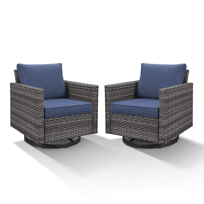 Patio Chairs Wicker Swivel Rocker Set of 2