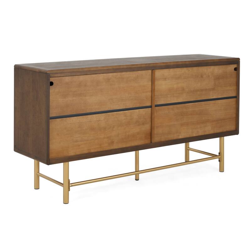 Christopher Knight Home - Adrian Modern Sideboard Buffet Cabinet with Sleek Metal Base