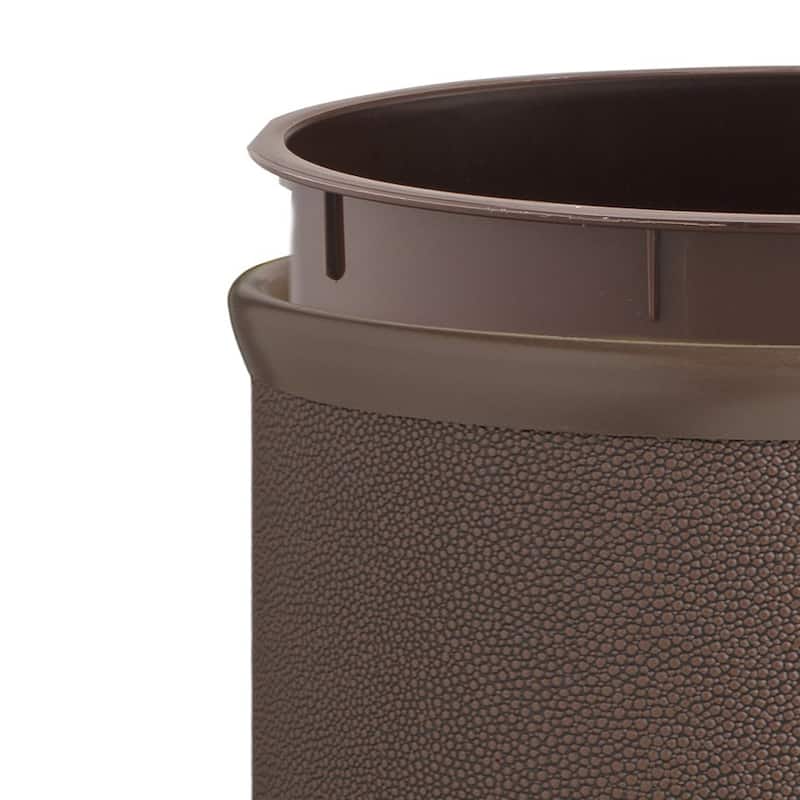 COSMOPOLITAN 13qt Shagreen-Textured Oval Wastebasket with Liner - N/A