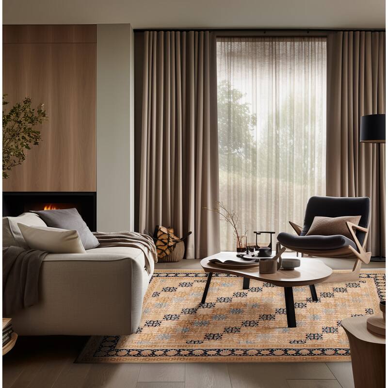 ECARPETGALLERY Hand-knotted Peshawar Finest Ivory Wool Rug - 7'11 x 9'10