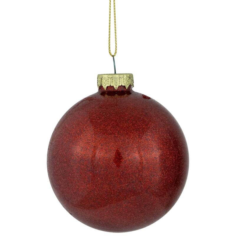 Shiny and Textured Glass Ball and Onion Christmas Ornaments - 3" (80mm) -Red - 9ct