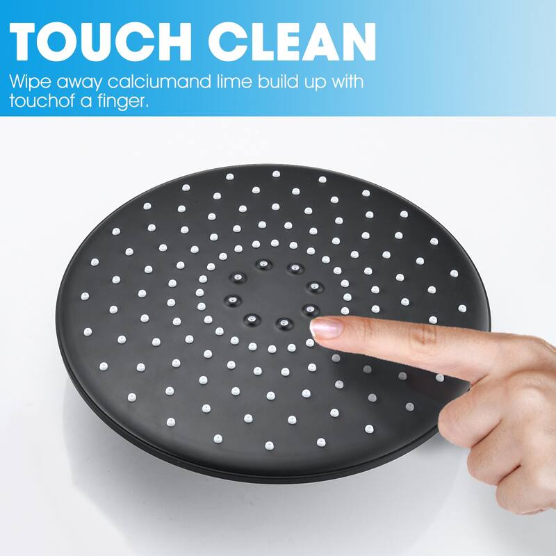 10-Inch Matte Black Shower System with Slide Bar, 3-Function Hand Shower&Soap Dish, Air Injection Rainfall Shower Combo​