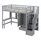 preview thumbnail 14 of 25, Twin Size Loft Bed with Bookshelf, Drawers, Desk and Wardrobe