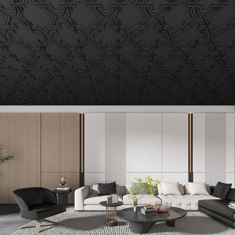 Art3d 3D PVC Ceiling Tiles, 3D Wall Panels, 2x2 ft. (pack of 12)