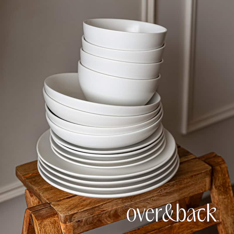 over&back Coupe Semi-Matte Stoneware Dinnerware Set