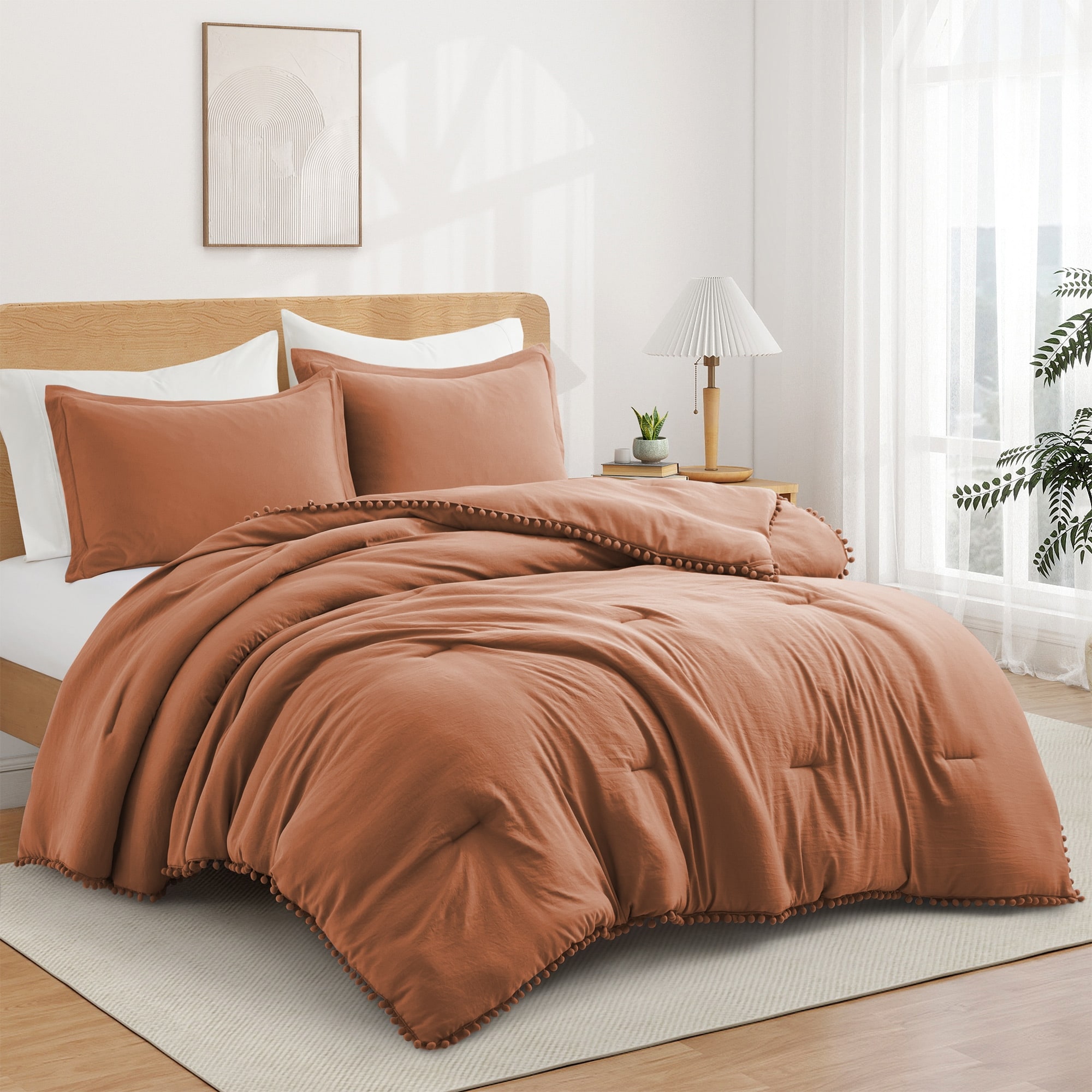 Serene pom pom duvet cover and pillowcase set discount