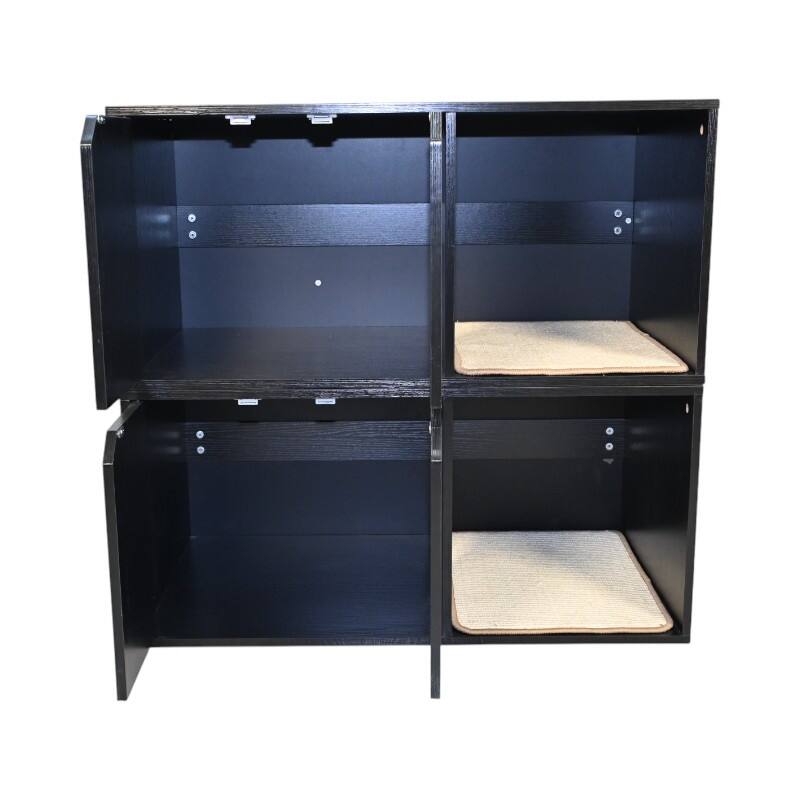 35.83" Cat Litter Box Enclosure Hidden Furniture (Scratch Pad Included), Cat House with Corrugated Cardboard Scratching Pad