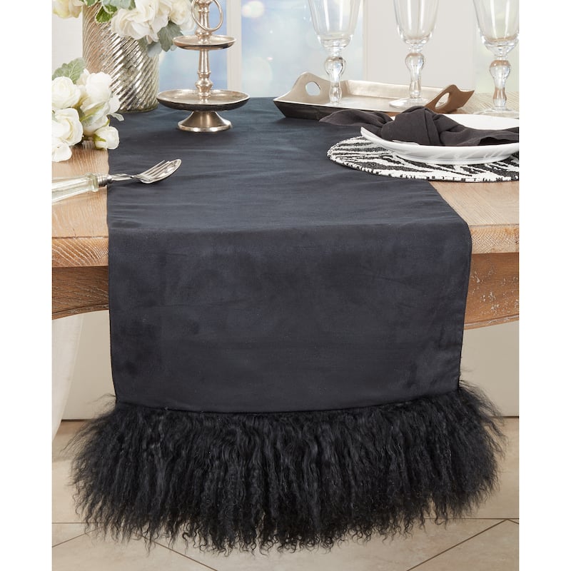 Mongolian Lamb Fur Table Runner