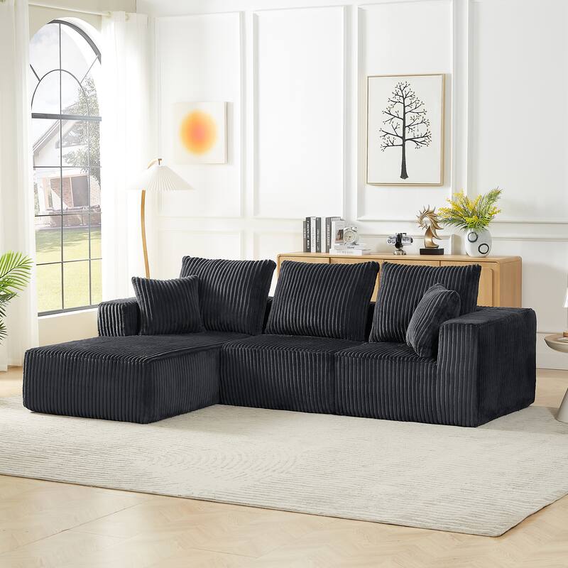 L-Shaped Cloud Sectional Sofa with Deep Seat,No Assembly Required,Modular Couches Sleeper