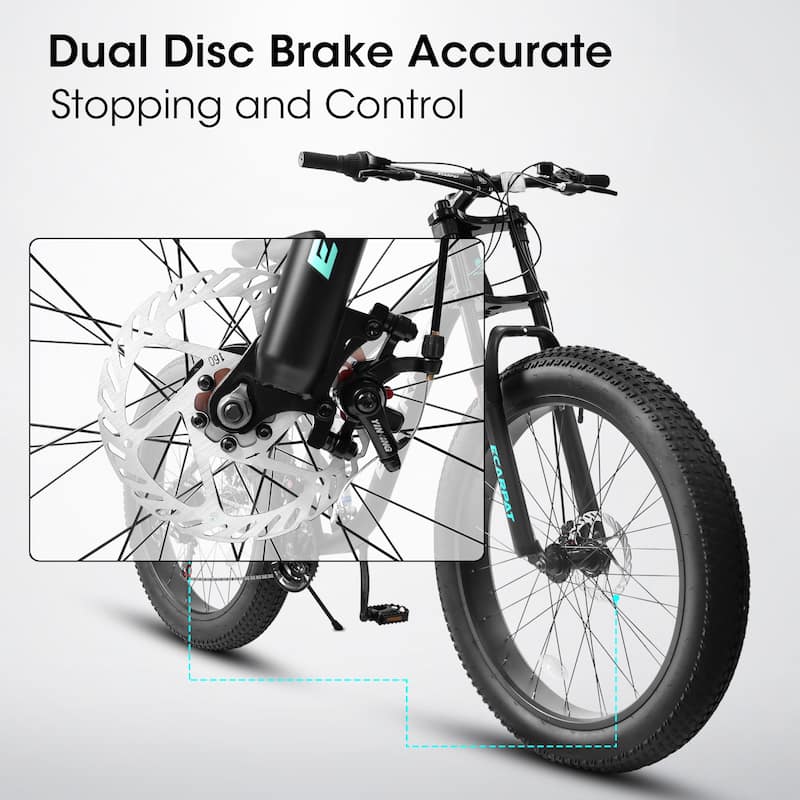 26 Inch Full Suspension Fat Tire Mountain Bike with 21 Speed, Steel Frame 4 Inch Tires for Men and Women