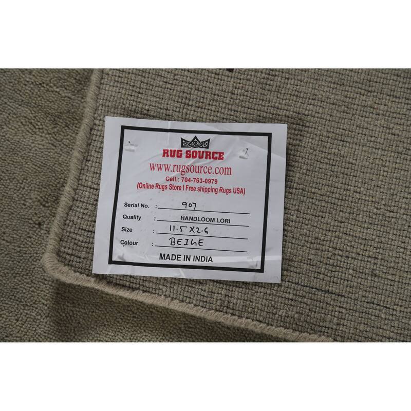 Tribal Gabbeh Indian Runner Rug Hand-Knotted Beige Wool Carpet - 2'8" x 11'5"