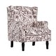 preview thumbnail 121 of 134, 2 Set Traditional Patterned Wingback Accent Chairs with NailHead