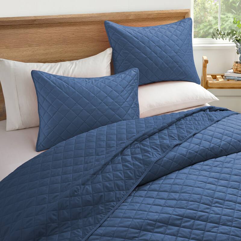 3-Piece Reversible Ultra Lighweight Coverlet Premium Microfiber Bedspread Quilt Set
