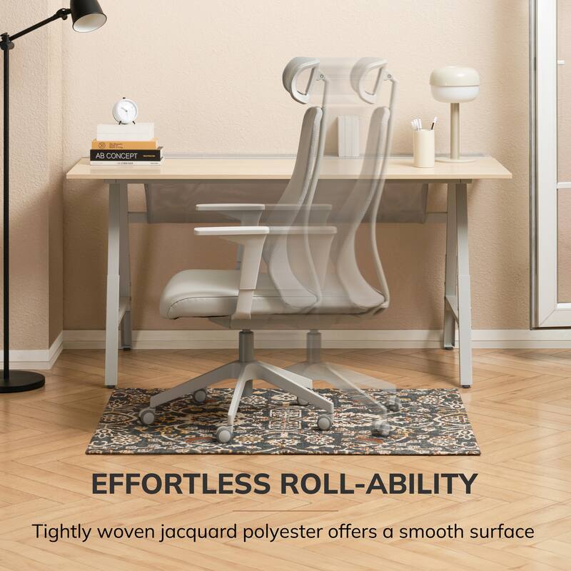 Jani 36"x48" Rug'd Chair Mat-Rug Style Office Chairmat for Carpet & Hard Floors| 0.25" Thick |Non-Slip, Foldable Desk Chair Mat