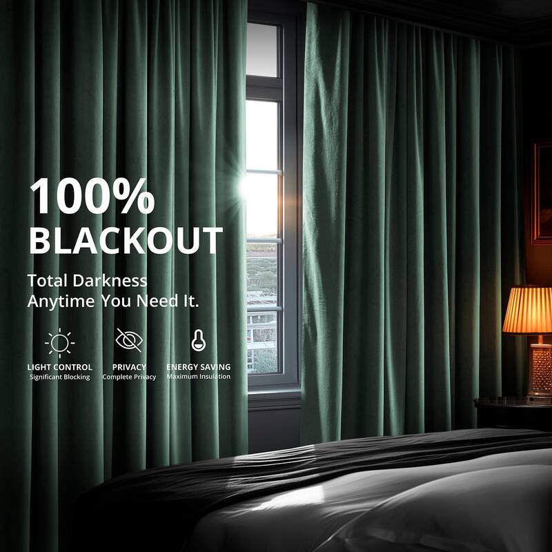 Exclusive Fabrics Signature Velvet Blackout Curtain 120 Inches Long (1 Panel)