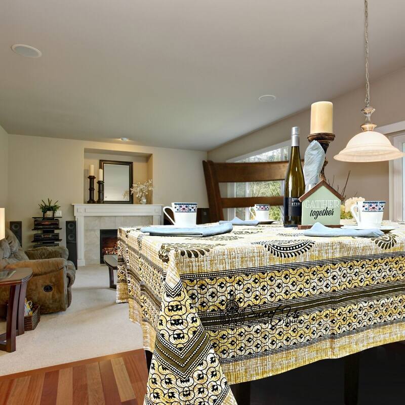 Cotton Floral Tablecloth Rectangle - 70 x 102 in.