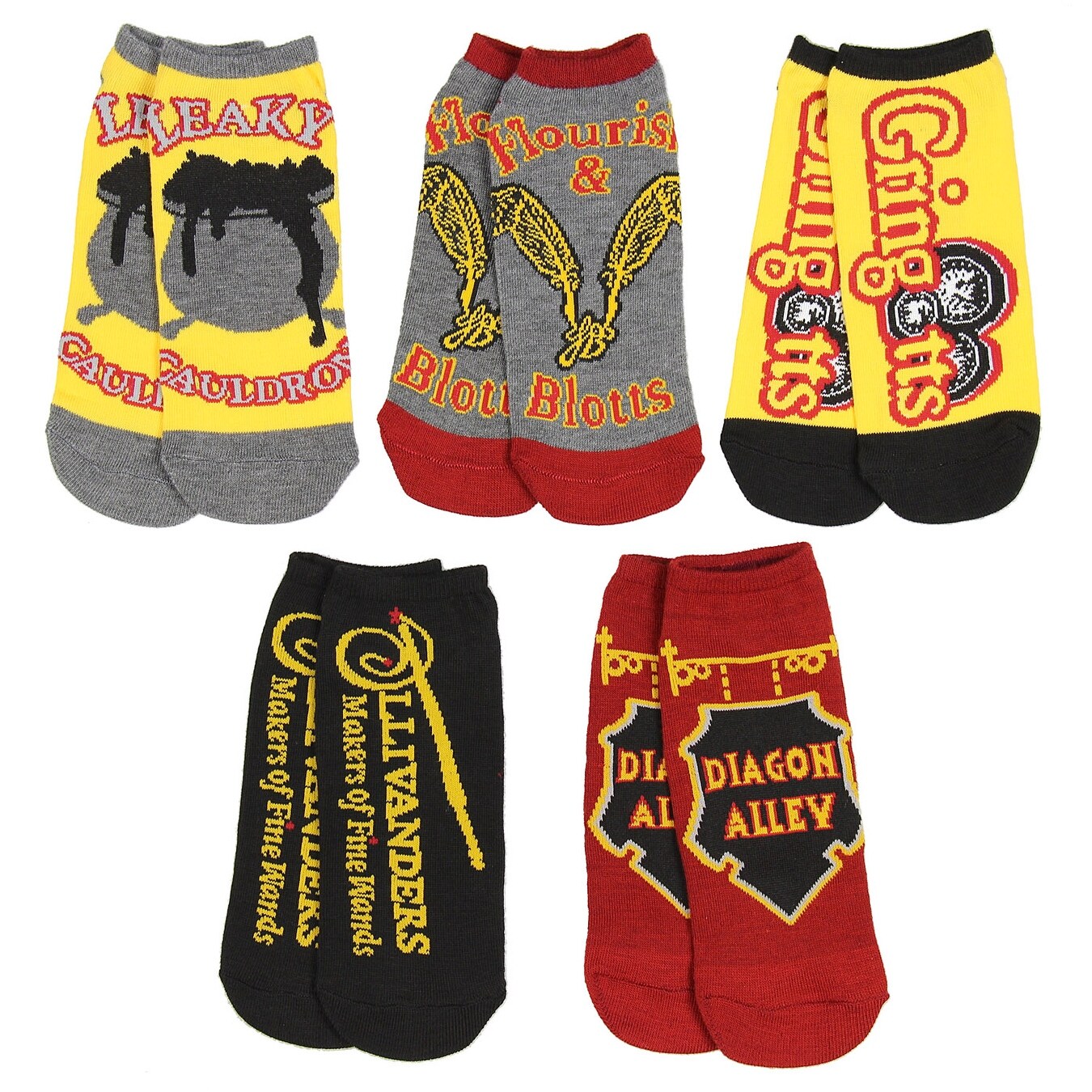 Shop Harry Potter Womens Diagon Alley No Show Socks 5 Pair Pack