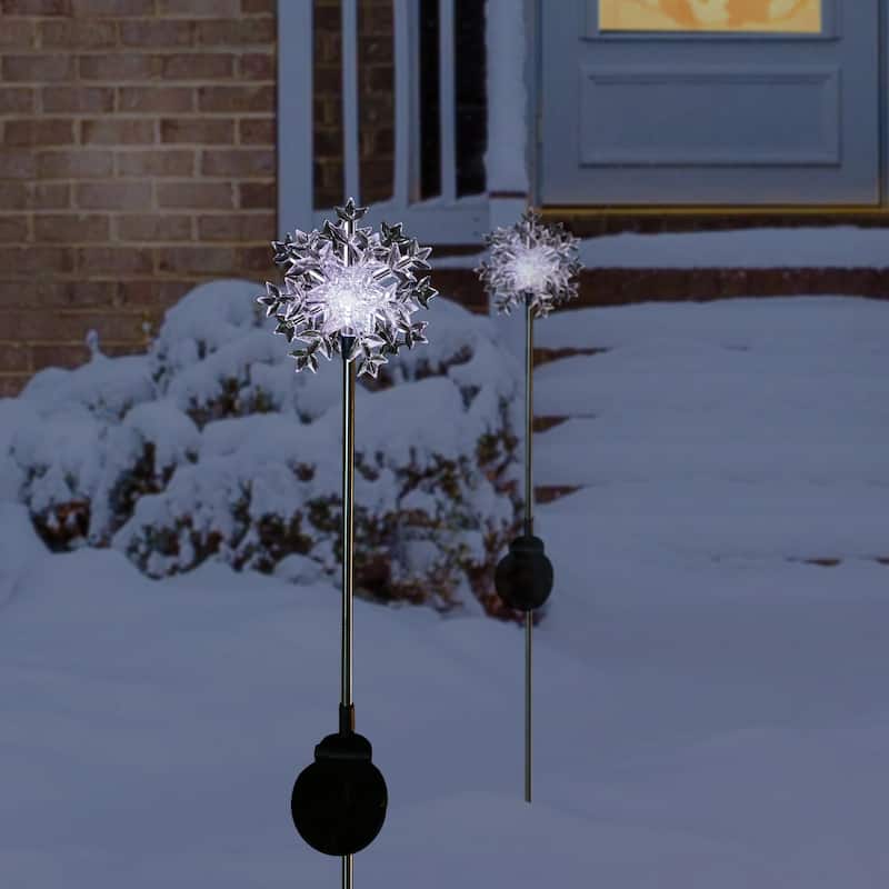 Alpine Corporation Outdoor Garden Stakes LED Lights (Set of 2)