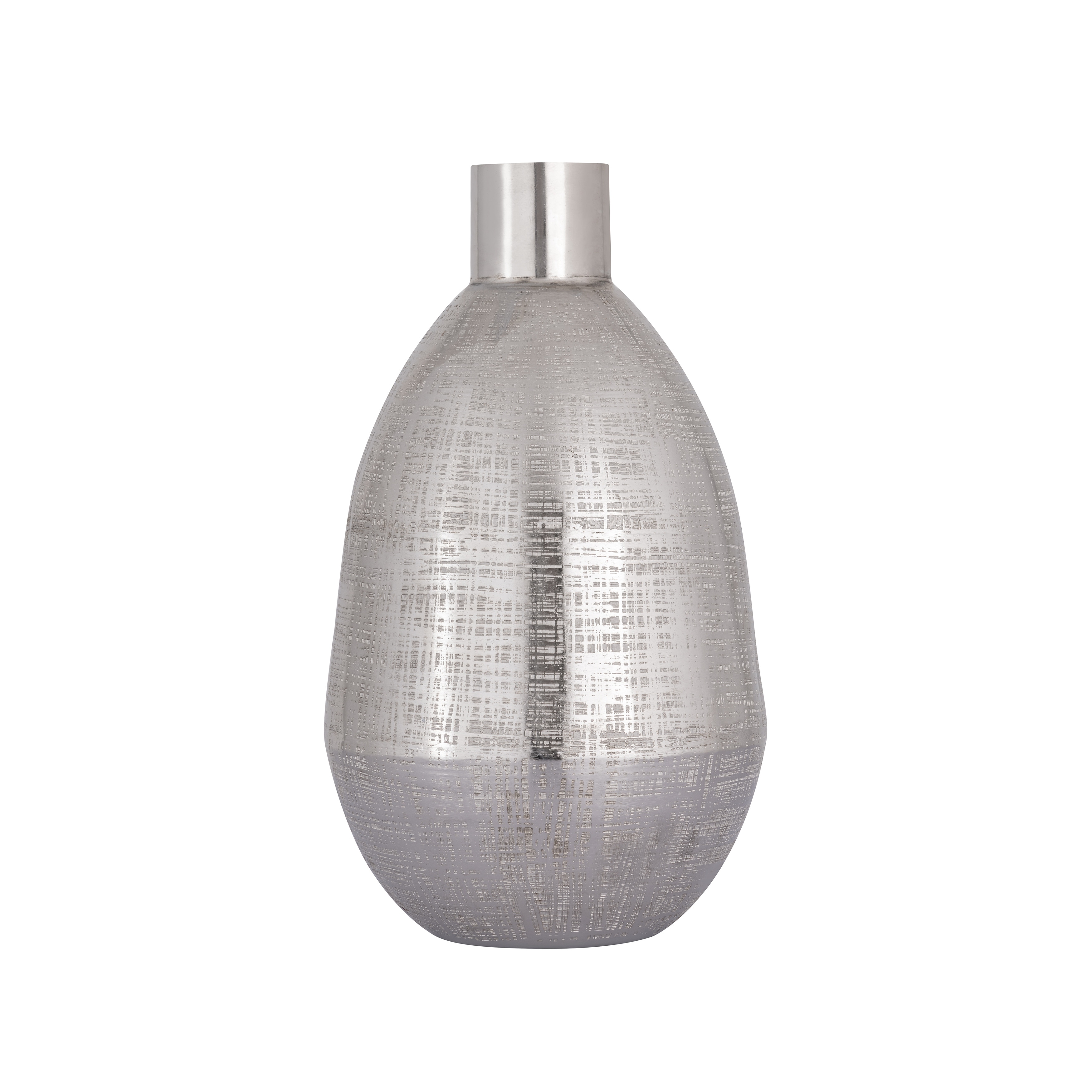Atlas Bourne Silver Textured Metal Vase