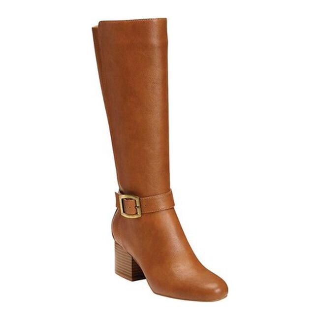 tan leather knee length boots