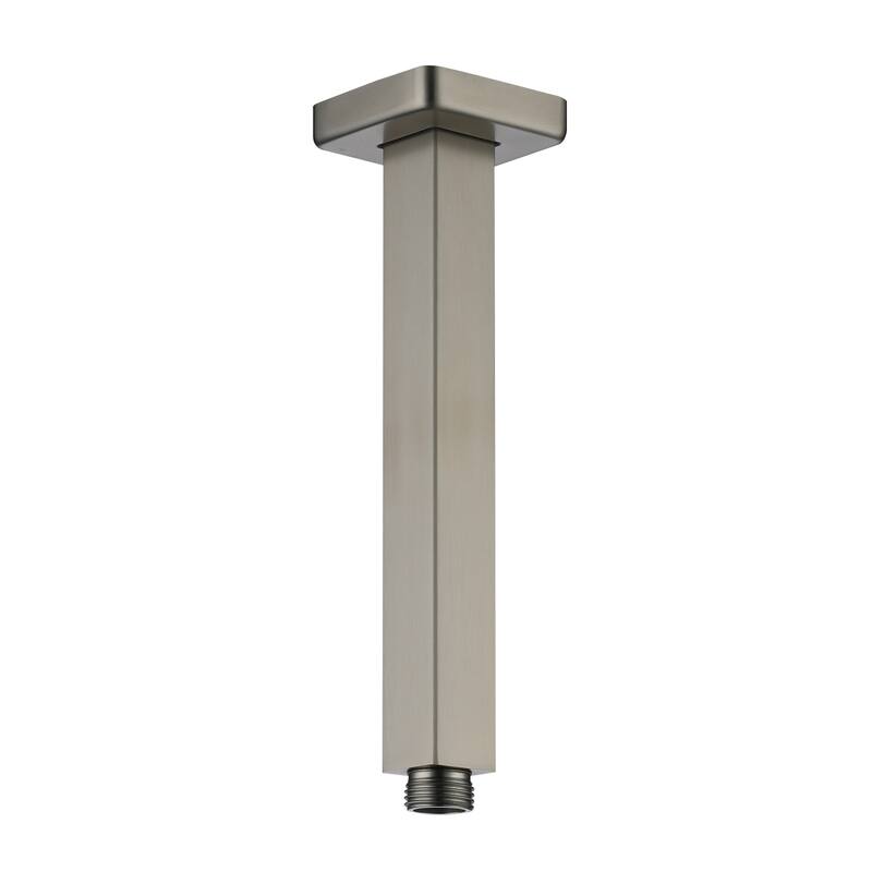 8 in. Square Ceiling Mount Standard Shower Arm and Flange - Brushed Nickel