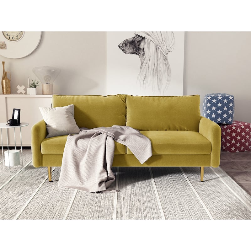 70'' Velvet Square Arm Sofa