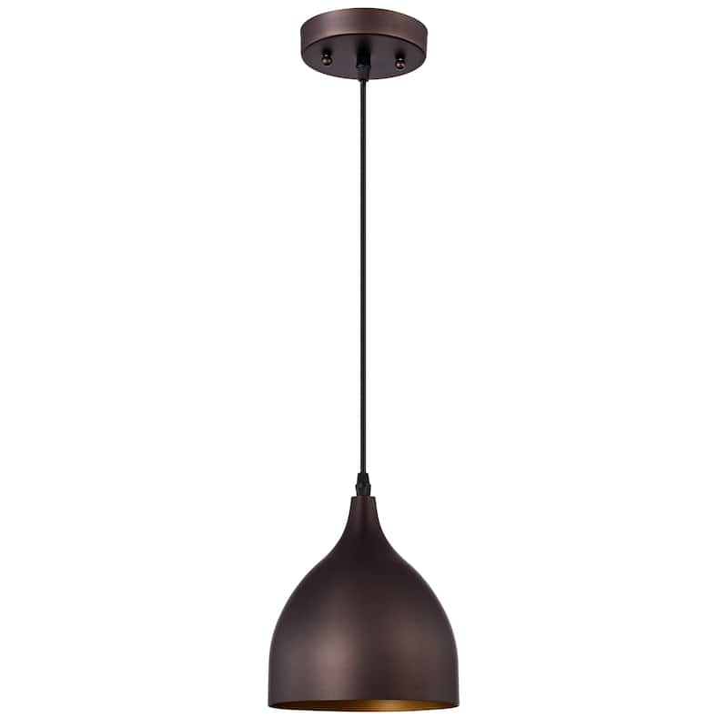 1-light Textured Black Hanging Pendant