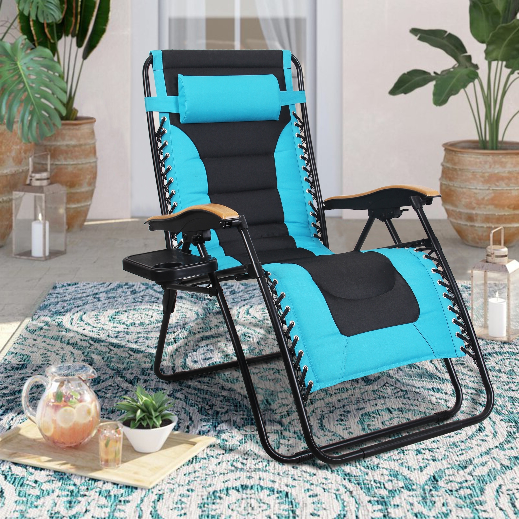 Oversize XL Padded Zero Gravity Lounge Chair Wider Armrest