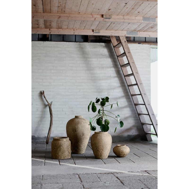 Terracotta Urn Vase - 15" - Antique Finish