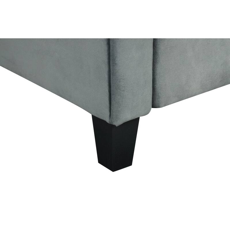 Velvet 2-Seater Sectional Sofa with Detachable Cushions