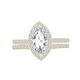 preview thumbnail 5 of 13, Auriya 1 1/2ctw Marquise Halo Diamond Engagement Ring Set 14k Gold