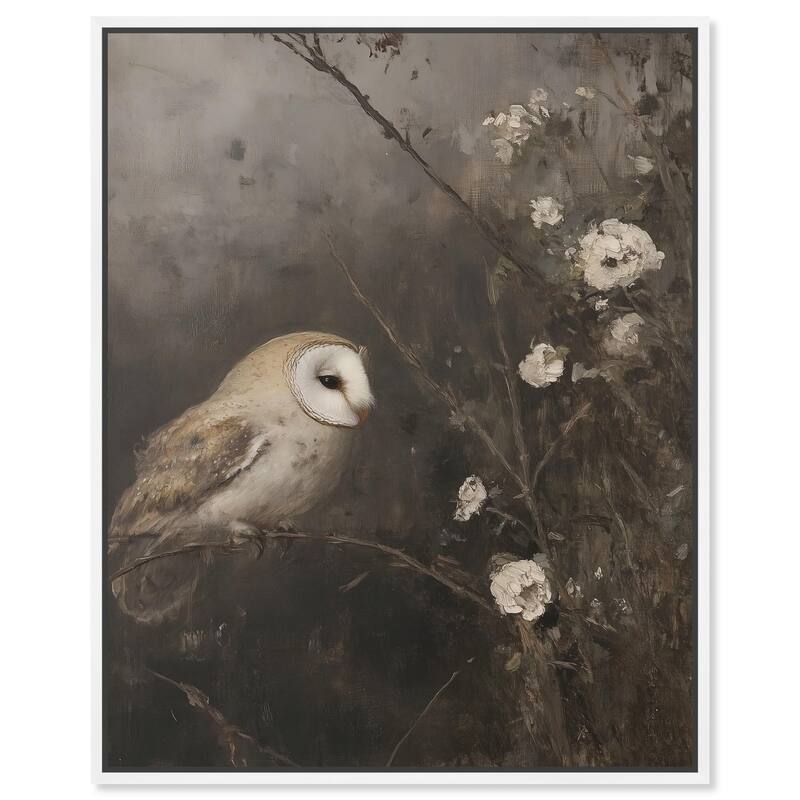 Owl in the Shadows I Canvas by Art Remedy - White - 20" x 24"