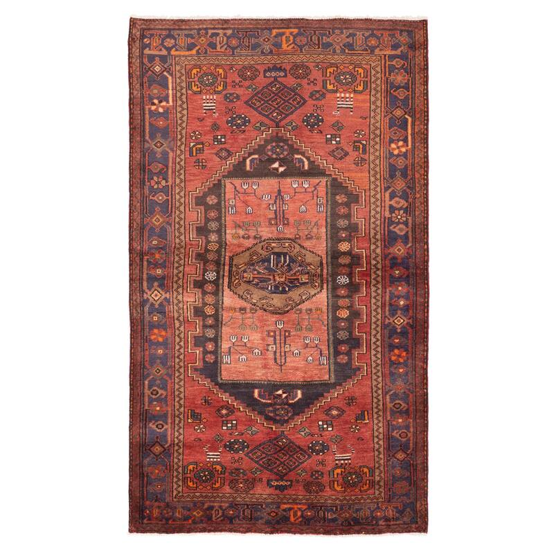 ECARPETGALLERY Hand-knotted Andelz Red Wool Rug - 4'3 x 7'3