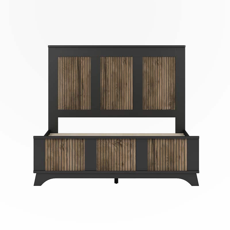 Farmhouse Wooden Platform Full Size Bed