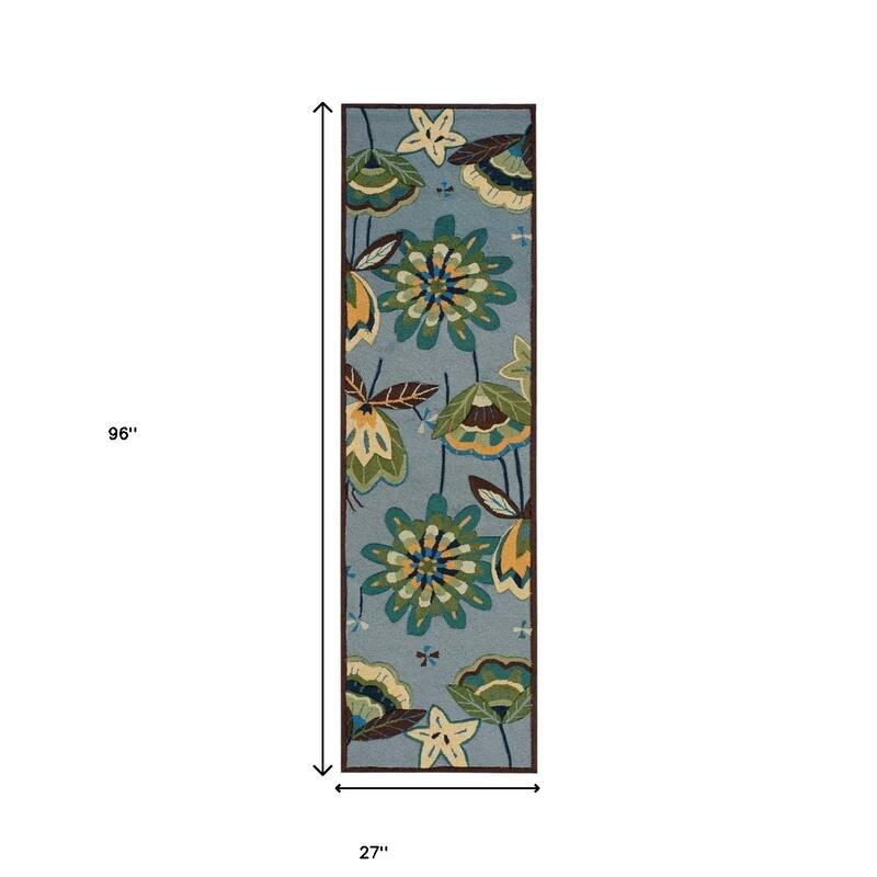 Gexa Abstract Stain Resistant Low Pile Area Rug By HomeRoots - 96' X '27' X '0.25