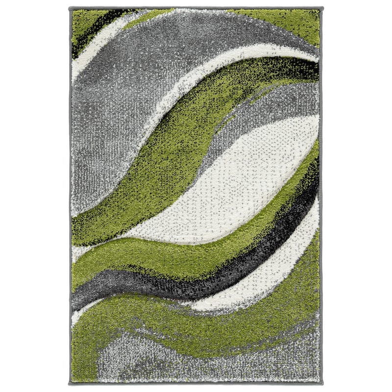 SAFAVIEH Hollywood Zohreh Mid-Century Modern Abstract Rug - 2'3" x 4' - Grey/Green