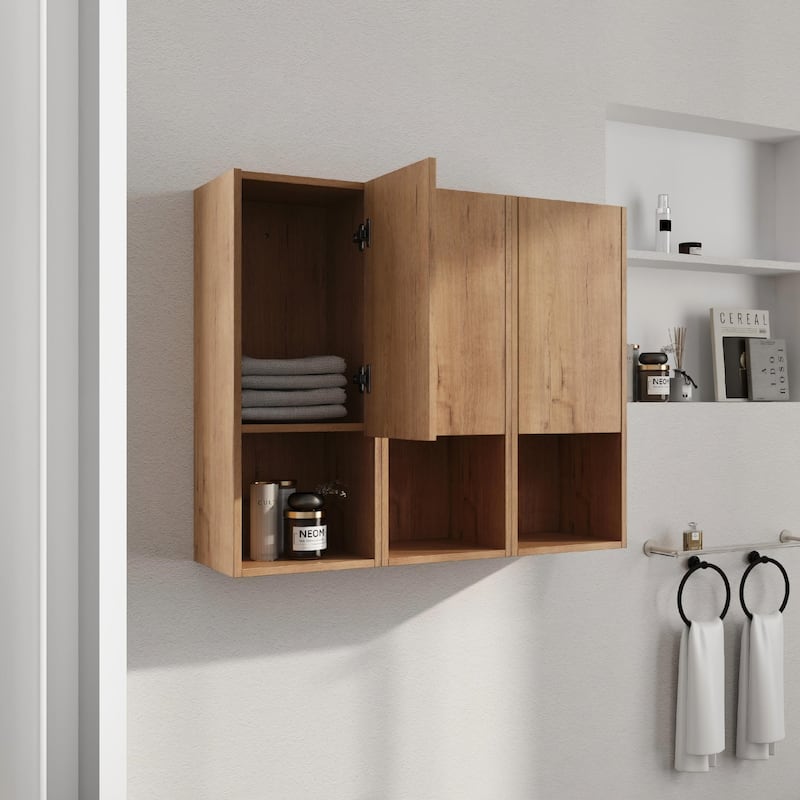 Malwee 12"/24"/36" Wall Cabinet, Wall Mounted Home Storage Cabinet, Bathroom Medicine Cabinet with Soft Close Door and Shelf