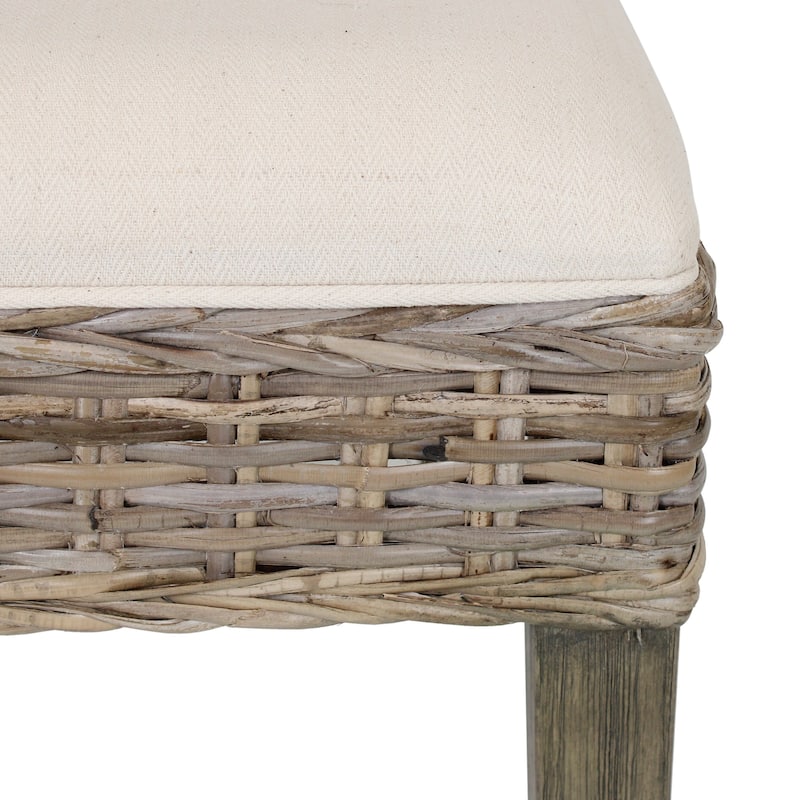 Natural Rattan Cushioned Dining Chairs By - Set Of 2 by East at Main