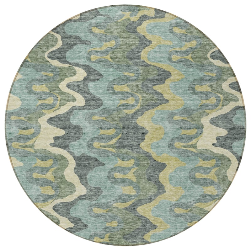 HomeRoots Abstract Transitional Rectangle Outdoor Rug