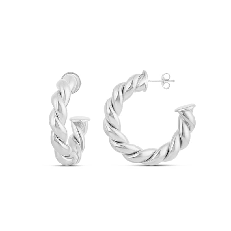 SHYMI Twist Hoop Earrings - Silver