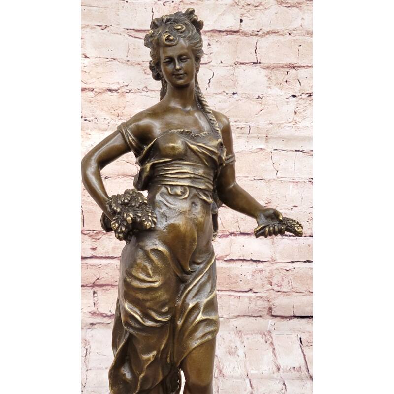 Antique Style Female Figure Bronze Statue Of Cybele Goddess Of Abundance