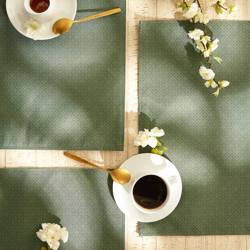 DII Stone Tonal Lattice Print Outdoor Placemat (Set of 6)